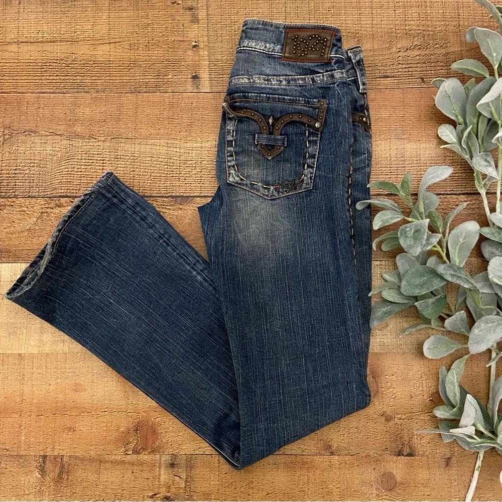 1921 Western Glove Flare JEANS, Cute Western Details - Picture 1 of 14